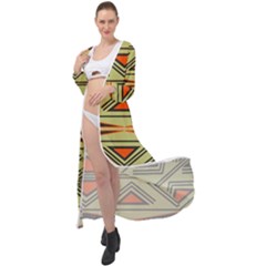 Abstract Pattern Geometric Backgrounds Maxi Chiffon Beach Wrap by Eskimos