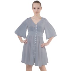 Gray Plain Boho Button Up Dress by FunDressesShop