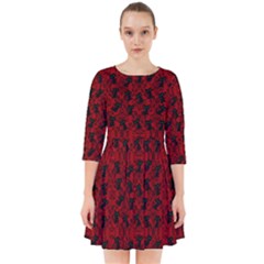 Micro Blood Red Cats Smock Dress by InPlainSightStyle