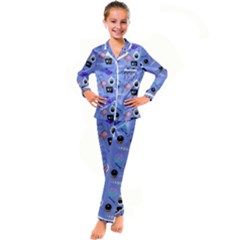 Pale Blue Goth Kid s Satin Long Sleeve Pajamas Set by InPlainSightStyle