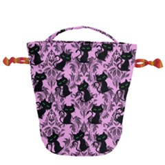 Pink Cats Drawstring Bucket Bag