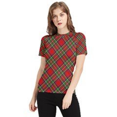 Royal Stewart Tartan Women s Short Sleeve Rash Guard by sifis