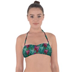 Rare Excotic Forest Of Wild Orchids Vines Blooming In The Calm Halter Bandeau Bikini Top by pepitasart