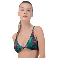 Rare Excotic Forest Of Wild Orchids Vines Blooming In The Calm Knot Up Bikini Top by pepitasart