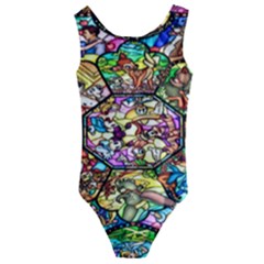 Character Disney Stained Kids  Cut-out Back One Piece Swimsuit by artworkshop
