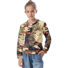 Calvin And Hobbes Kids  Long Sleeve Tee With Frill 