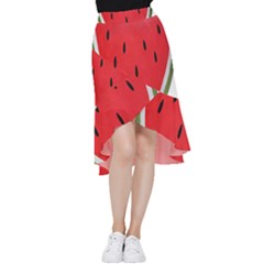 Watermelon Pillow Fluffy Frill Hi Low Chiffon Skirt by artworkshop