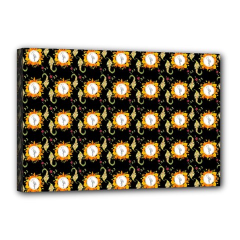 Flowers Pattern Canvas 18  X 12  (stretched)