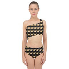 Flowers Pattern Spliced Up Two Piece Swimsuit