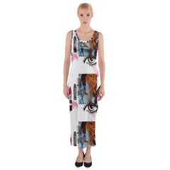 Modern Art Fitted Maxi Dress by Sparkle