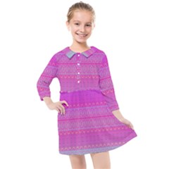 Pink Paradise Kids  Quarter Sleeve Shirt Dress by Thespacecampers