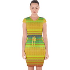 Rippled Memory Capsleeve Drawstring Dress  by Thespacecampers