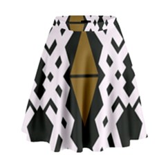 Abstract Pattern Geometric Backgrounds  High Waist Skirt by Eskimos