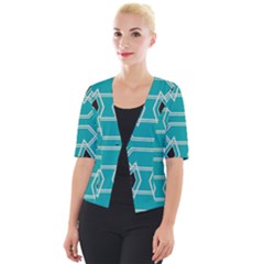 Abstract Pattern Geometric Backgrounds  Cropped Button Cardigan by Eskimos