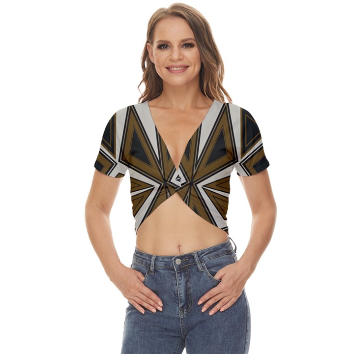 Sp 1589 Twist Front Crop Top