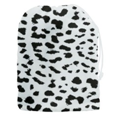 Black And White Leopard Dots Jaguar Drawstring Pouch (3xl) by ConteMonfrey