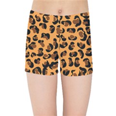 Orange Leopard Jaguar Dots Kids  Sports Shorts by ConteMonfrey