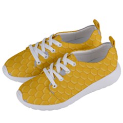 Hexagons Yellow Honeycomb Hive Bee Hive Pattern Women s Lightweight Sports Shoes by artworkshop