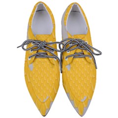Hexagons Yellow Honeycomb Hive Bee Hive Pattern Pointed Oxford Shoes by artworkshop