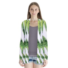 Sheets Tropical Plant Palm Summer Exotic Drape Collar Cardigan by artworkshop