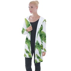 Sheets Tropical Plant Palm Summer Exotic Longline Hooded Cardigan by artworkshop