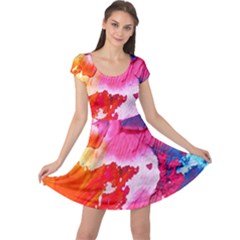 Colorful Painting Cap Sleeve Dress by artworkshop