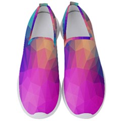 Triangles Polygon Color Men s Slip On Sneakers by artworkshop