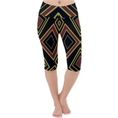 Abstract Pattern Geometric Backgrounds  Lightweight Velour Cropped Yoga Leggings by Eskimos