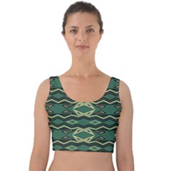 Abstract Pattern Geometric Backgrounds Velvet Crop Top by Eskimos