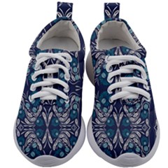 Folk Flowers Print Floral Pattern Ethnic Art Kids Athletic Shoes by Eskimos