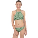 Folk flowers print Floral pattern Ethnic art Racer Front Bikini Set