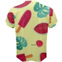 Watermelon Leaves Cherry Background Pattern Men s Cotton Tee View2