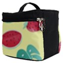 Watermelon Leaves Cherry Background Pattern Make Up Travel Bag (Small) View2