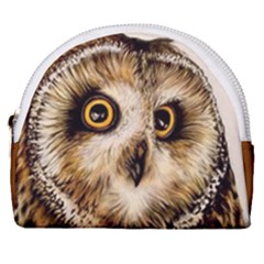 Owl Horseshoe Style Canvas Pouch by ArtByThree