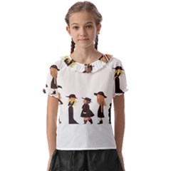 American Horror Story Cartoon Kids  Frill Chiffon Blouse by nate14shop