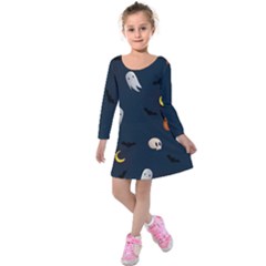 Halloween Kids  Long Sleeve Velvet Dress by nate14shop