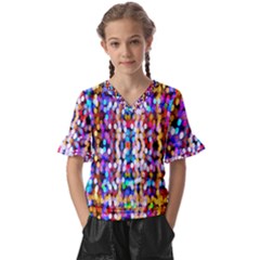 Hd-wallpaper 1 Kids  V-neck Horn Sleeve Blouse by nate14shop