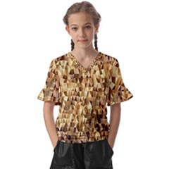 Hd-wallpaper 2 Kids  V-neck Horn Sleeve Blouse by nate14shop