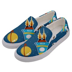 Seamless-pattern-vector-with-spacecraft-funny-animals-astronaut Men s Canvas Slip Ons by Jancukart