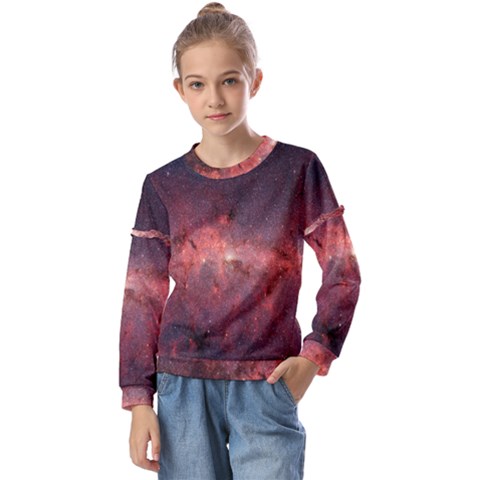 Milky-way-galaksi Kids  Long Sleeve Tee With Frill  by nate14shop