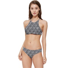 Grid Wire Mesh Stainless Rods Metal Banded Triangle Bikini Set by artworkshop