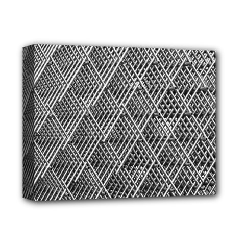 Grid Wire Mesh Stainless Rods Metal Deluxe Canvas 14  X 11  (stretched) by artworkshop
