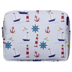 Lighthouse Sail Boat Seagull Make Up Pouch (large) by artworkshop