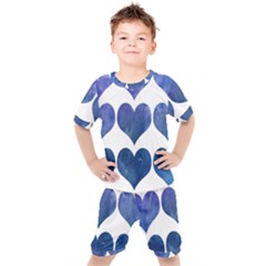 Valentin Heart  Love Kids  Tee And Shorts Set by artworkshop