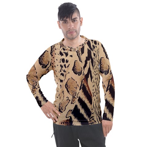 Animal-pattern-design-print-texture Men s Pique Long Sleeve Tee by nate14shop