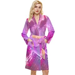 Background-color Long Sleeve Velour Robe