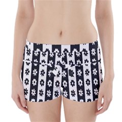 Black-and-white-flower-pattern-by-zebra-stripes-seamless-floral-for-printing-wall-textile-free-vecto Boyleg Bikini Wrap Bottoms by nate14shop