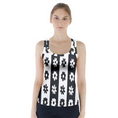 Black-and-white-flower-pattern-by-zebra-stripes-seamless-floral-for-printing-wall-textile-free-vecto Racer Back Sports Top by nate14shop