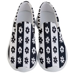 Black-and-white-flower-pattern-by-zebra-stripes-seamless-floral-for-printing-wall-textile-free-vecto Men s Lightweight Slip Ons by nate14shop