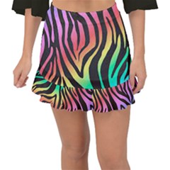 Rainbow Zebra Stripes Fishtail Mini Chiffon Skirt